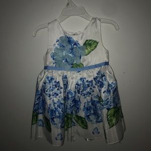 Blue and White Flower Dress Toddler Size 2